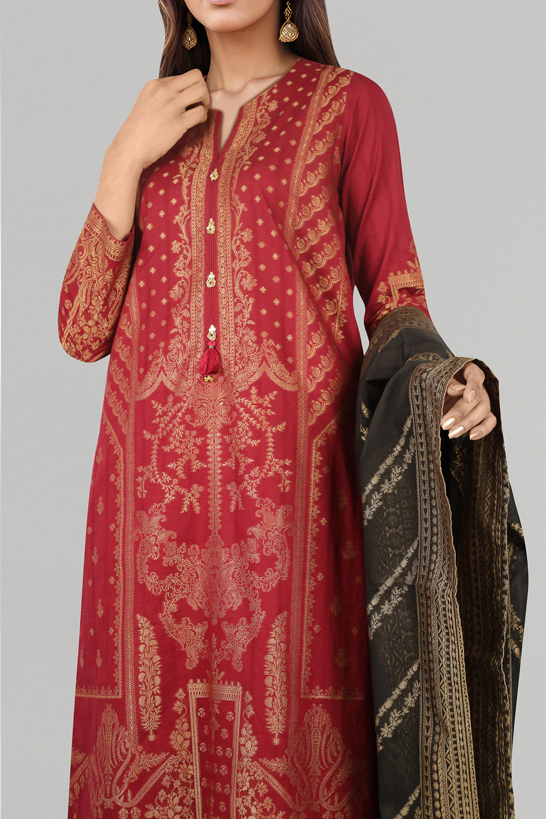 Unstitched Jacquard Cotton 3 Piece - Image 2