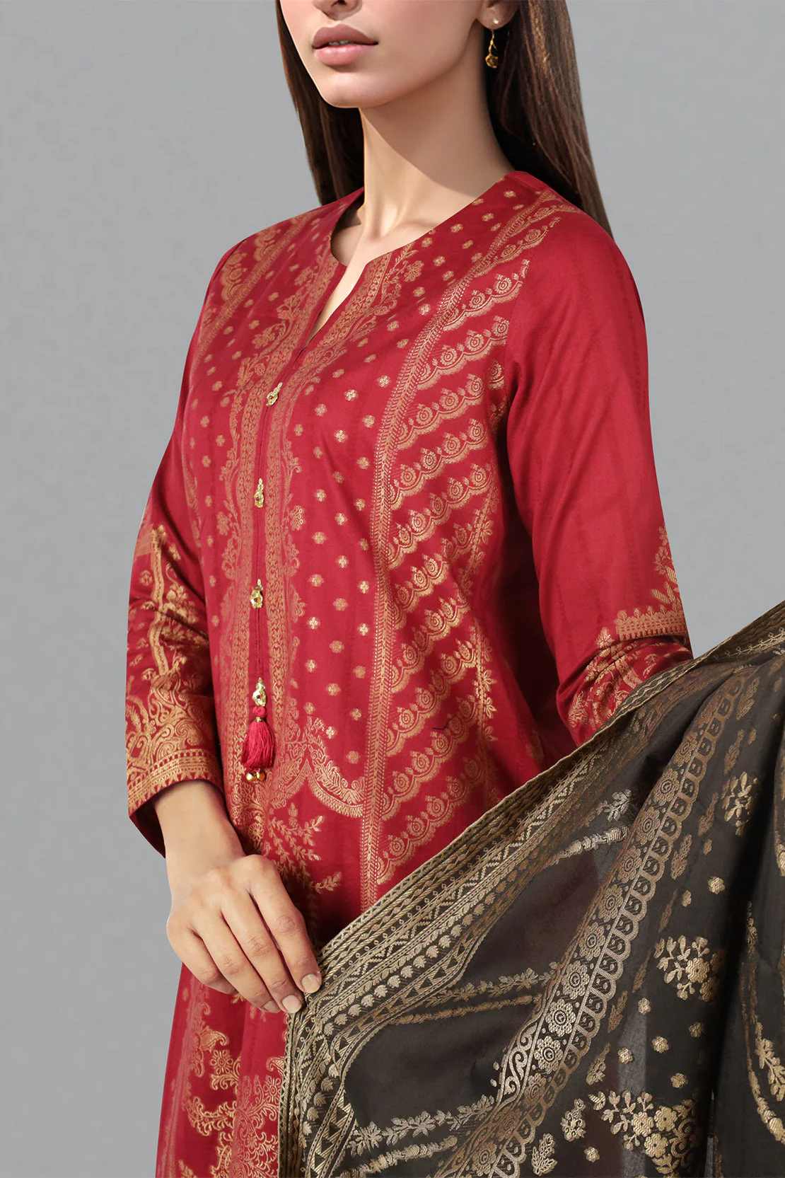 Unstitched Jacquard Cotton 3 Piece - Image 3