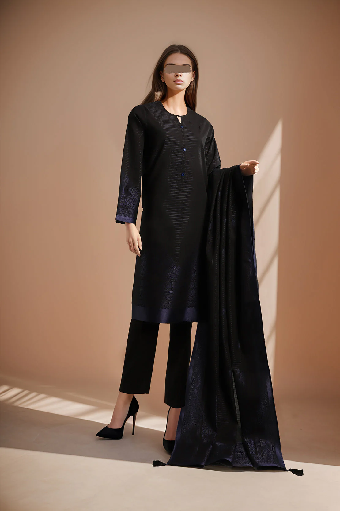 Unstitched Jacquard Cotton 3 Piece