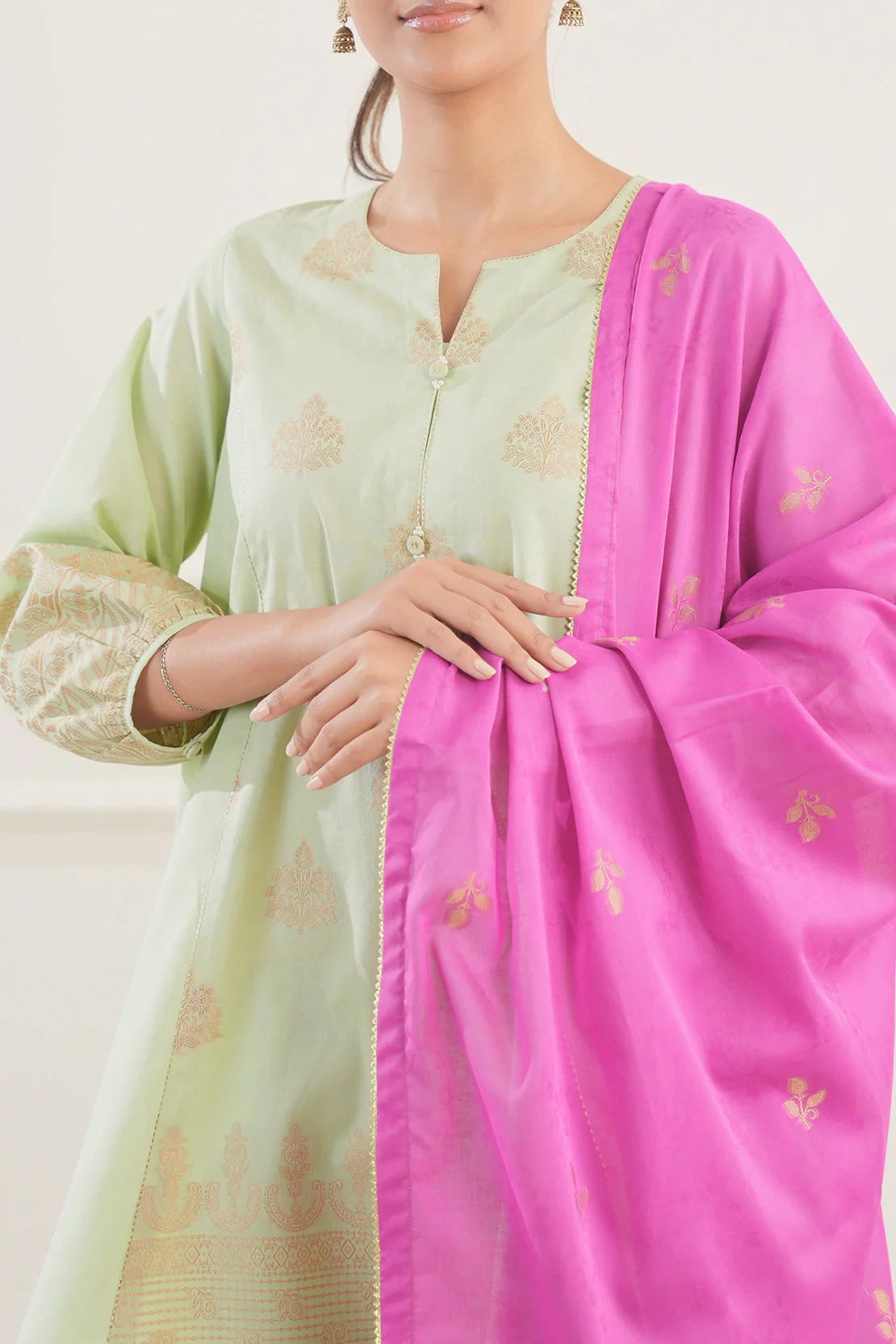 Unstitched Jacquard Cotton 3 Piece