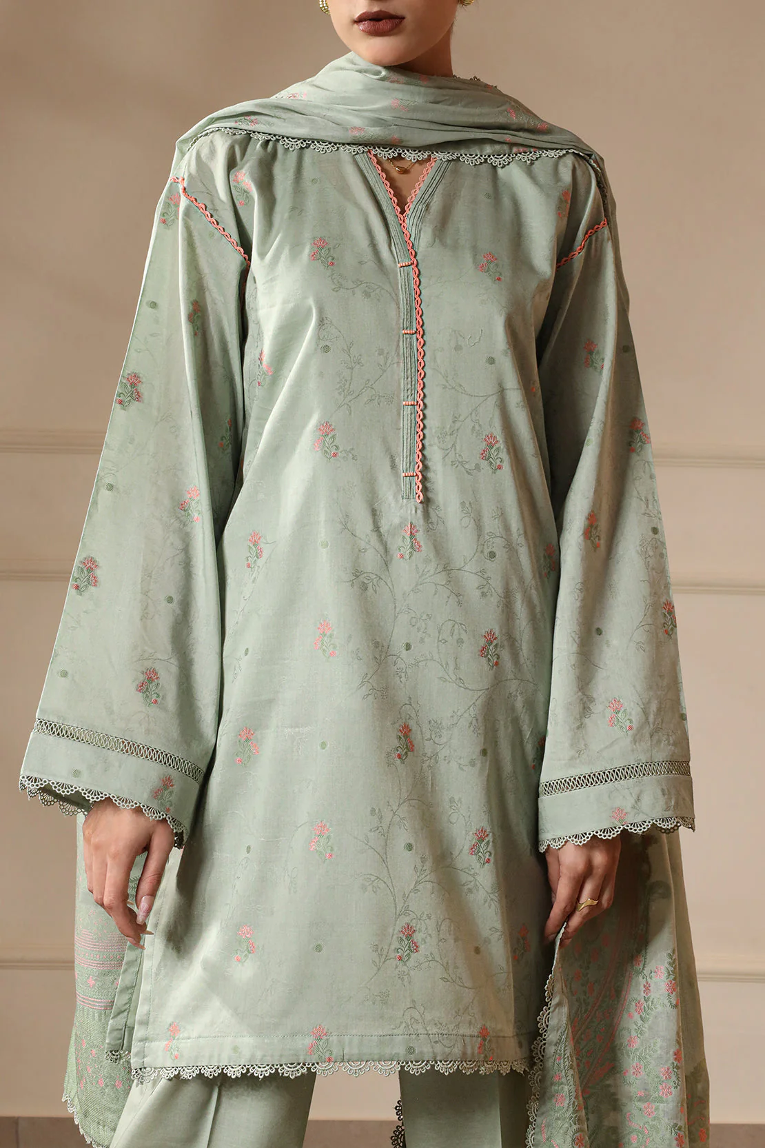 Unstitched Jacquard Cotton 3 Piece - Image 5