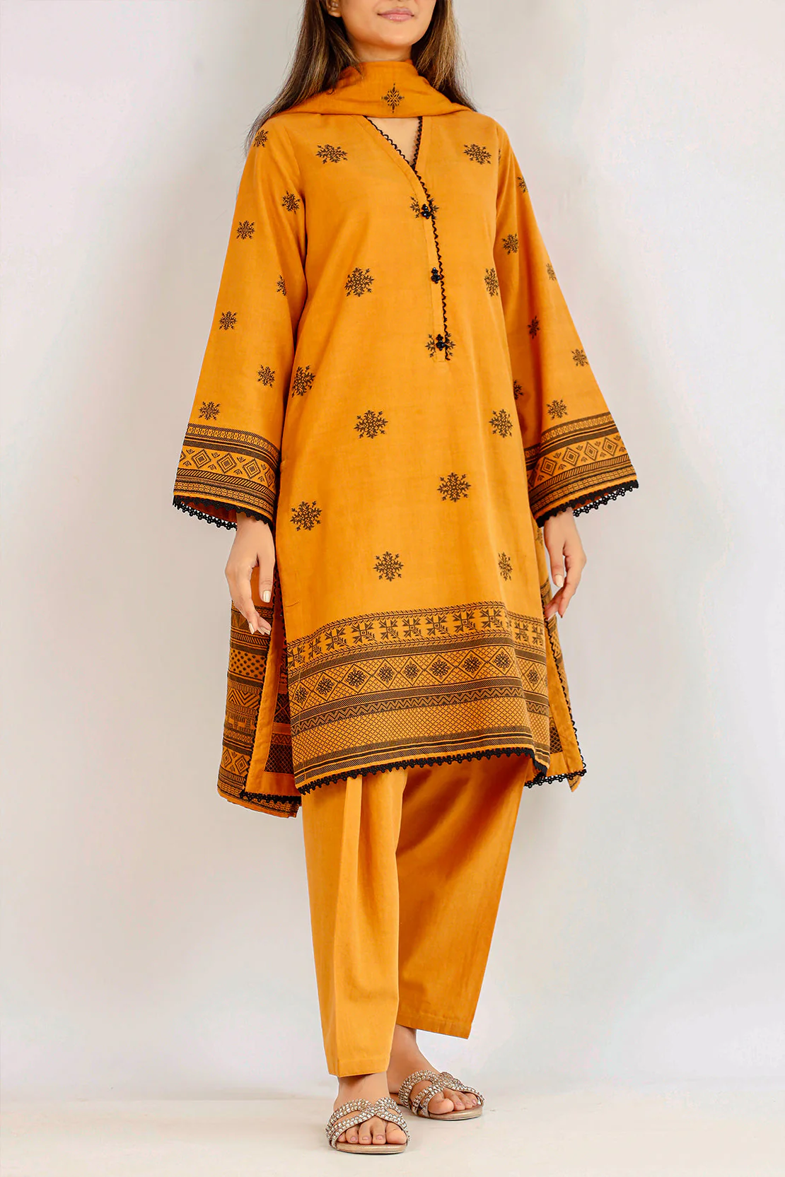 Unstitched Jacquard Cotton 3 Piece - Image 2