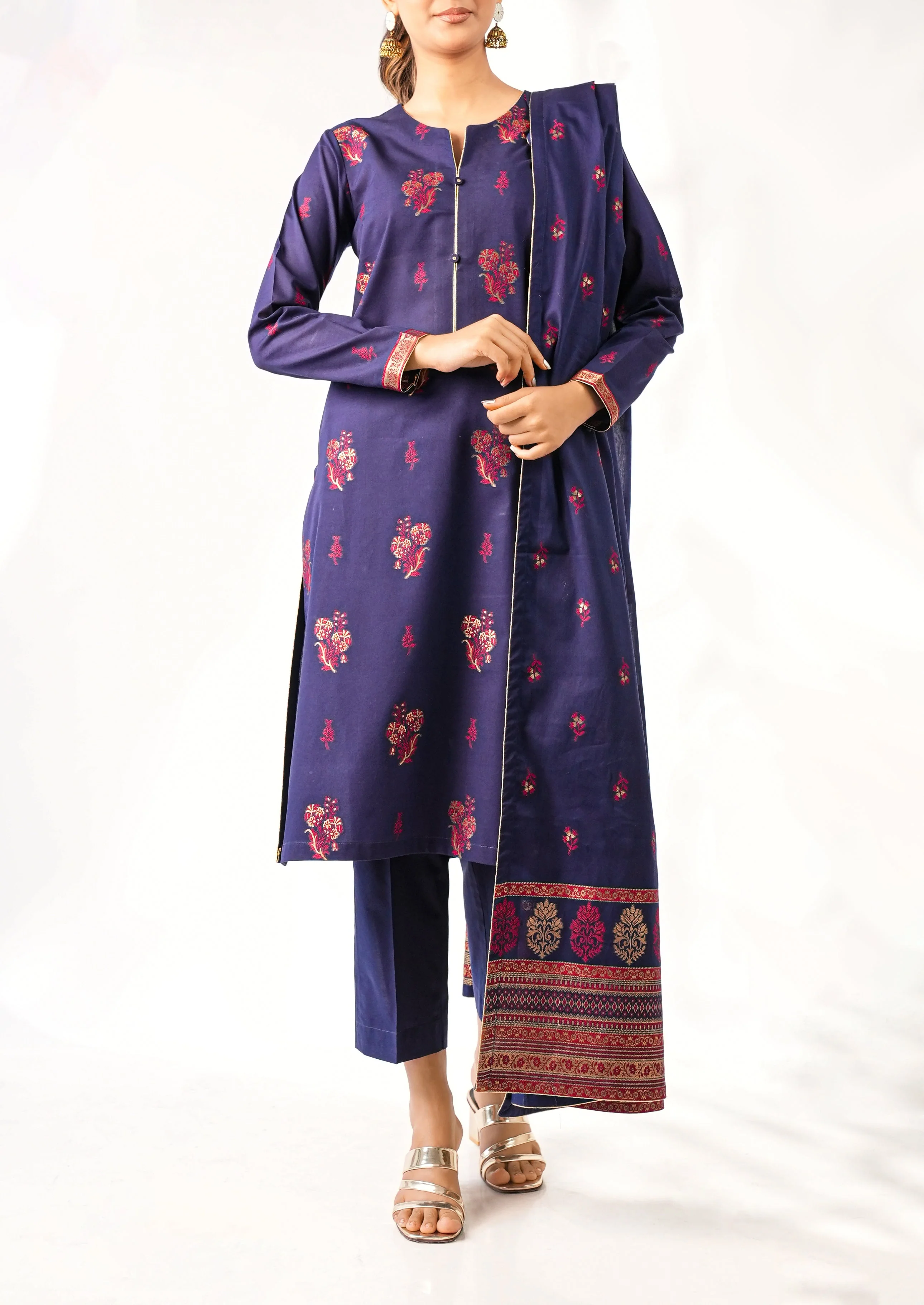 Unstitched Jacquard Cotton 3 Piece - Image 2