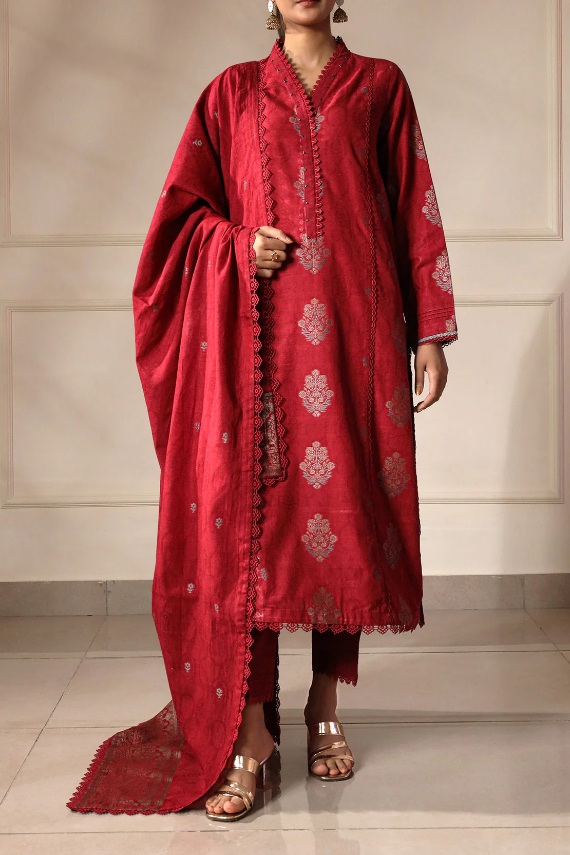 Unstitched Jacquard Cotton 3 Piece - Image 2