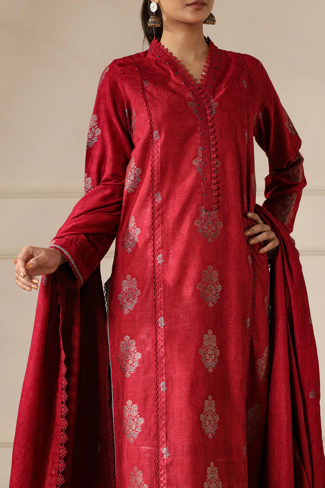 Unstitched Jacquard Cotton 3 Piece - Image 4