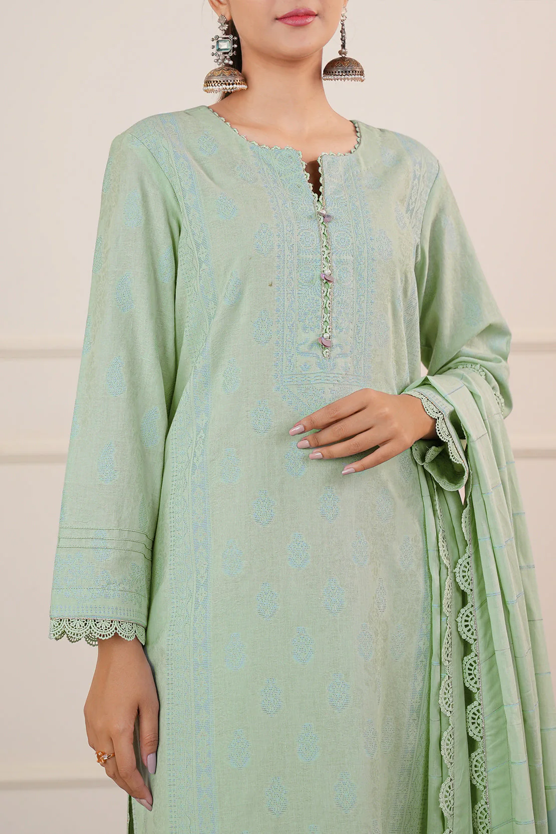 Unstitched Jacquard Cotton 3 Piece - Image 4