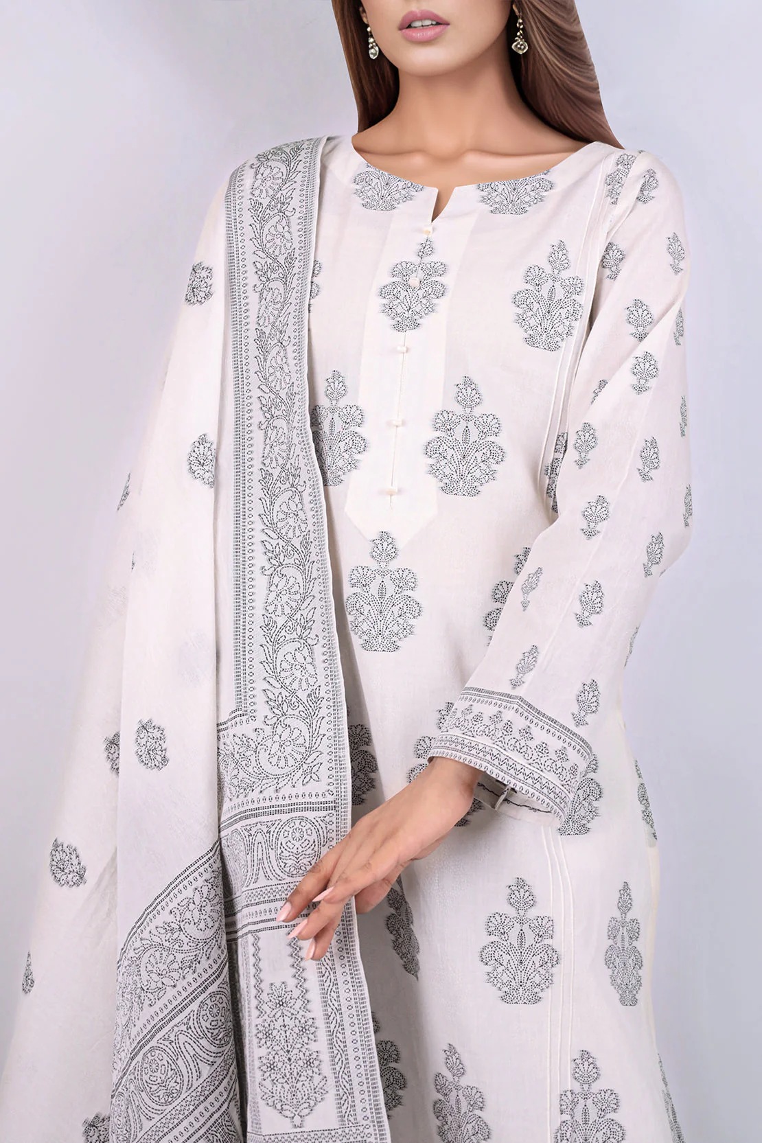 Unstitched Jacquard Cotton 3 Piece - Image 2