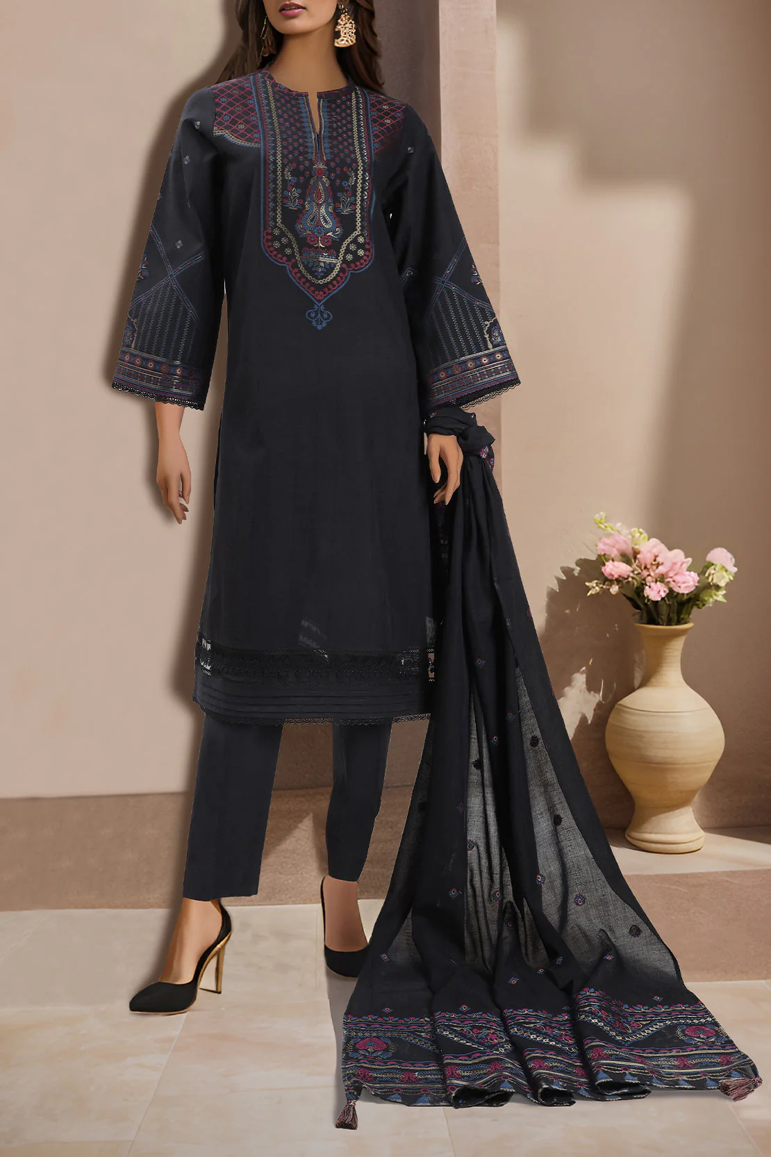 Unstitched Jacquard Cotton 3 Piece - Image 2