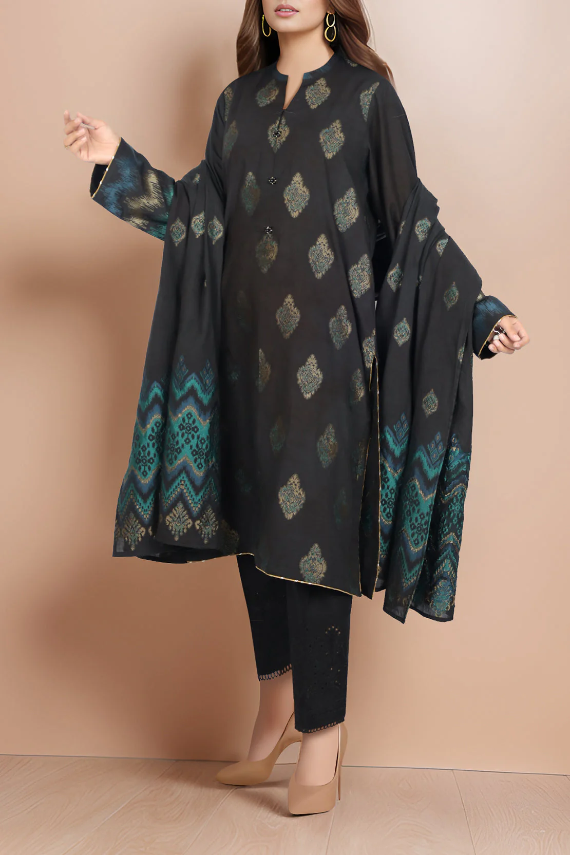 Unstitched Jacquard Cotton 3 Piece - Image 2