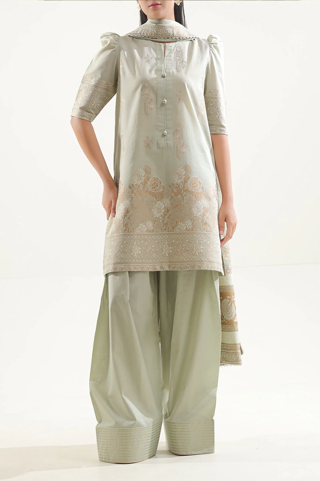 Unstitched Jacquard Cotton 3 Piece