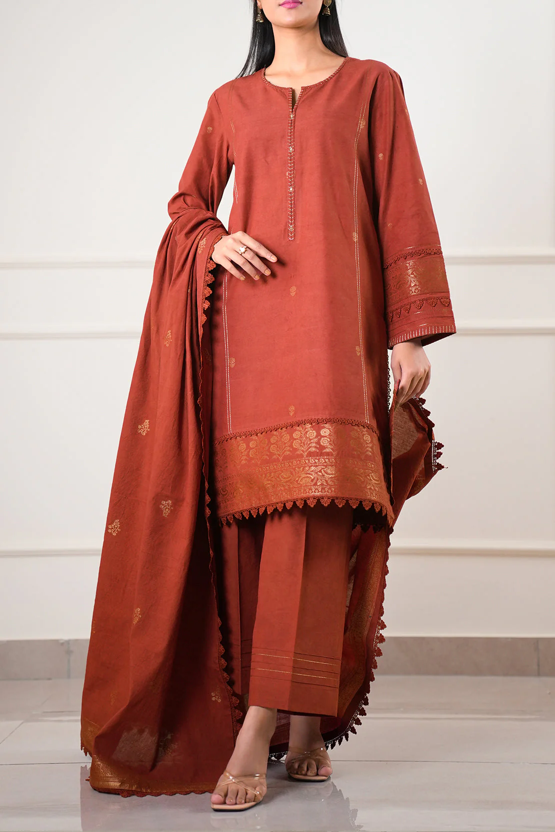 Unstitched Jacquard Cotton 3 Piece - Image 4