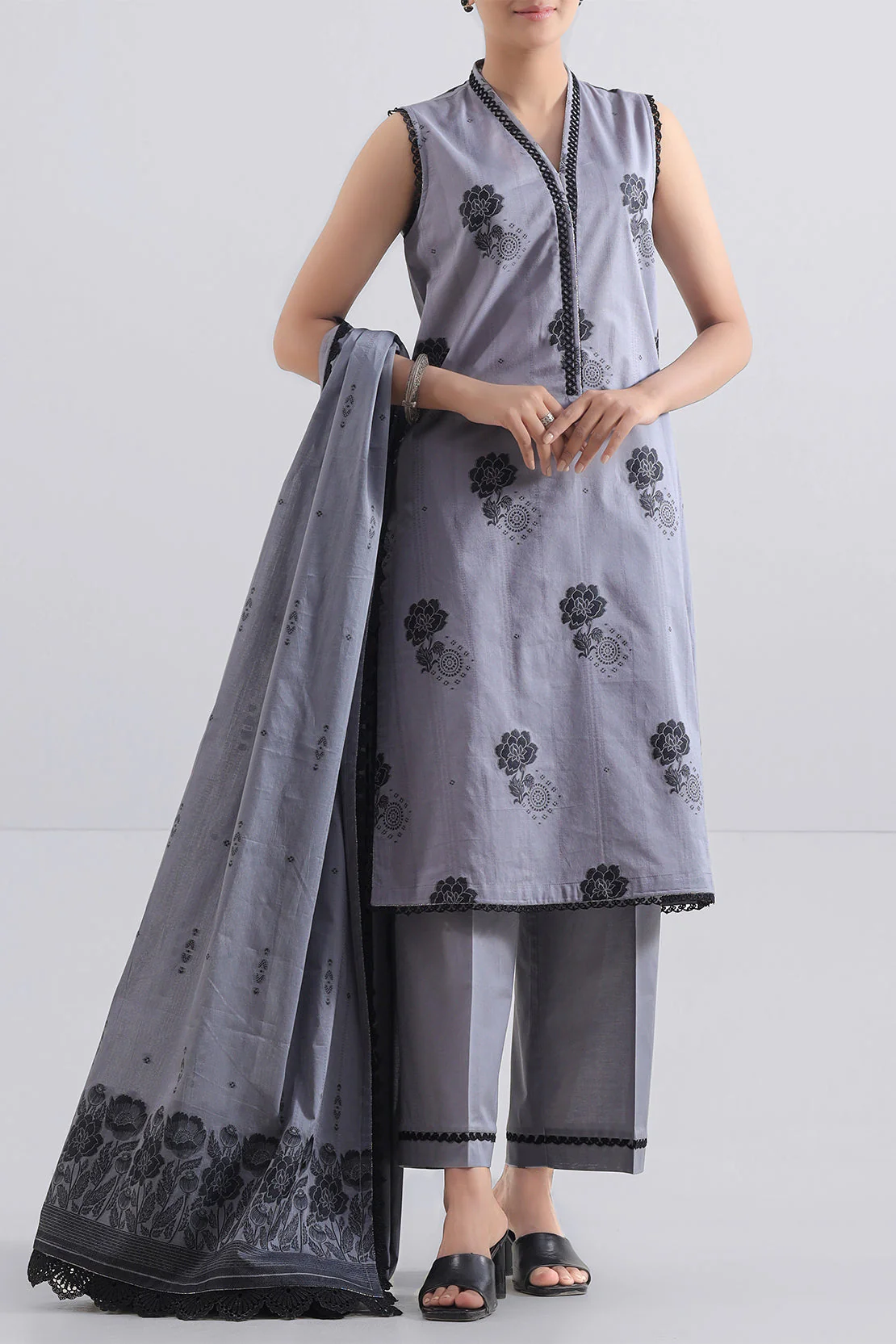 Unstitched Jacquard Cotton 3 Piece