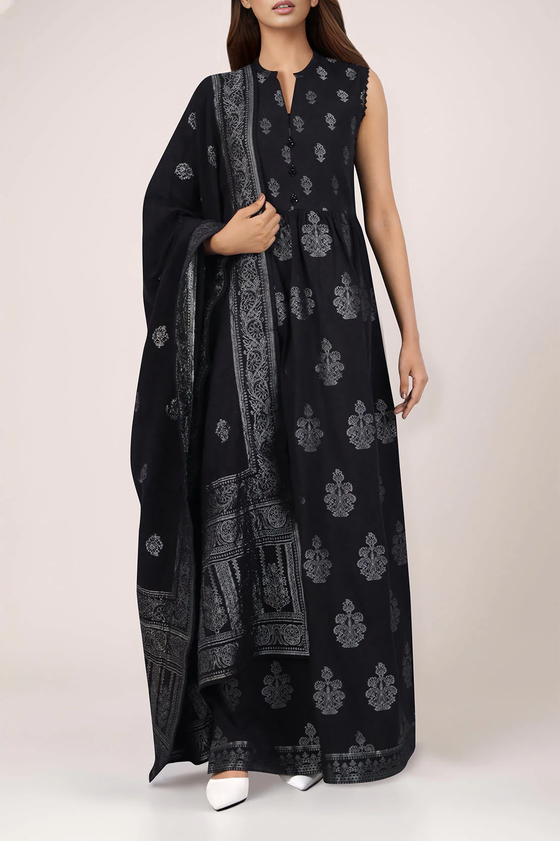 Unstitched Jacquard Cotton 3 Piece