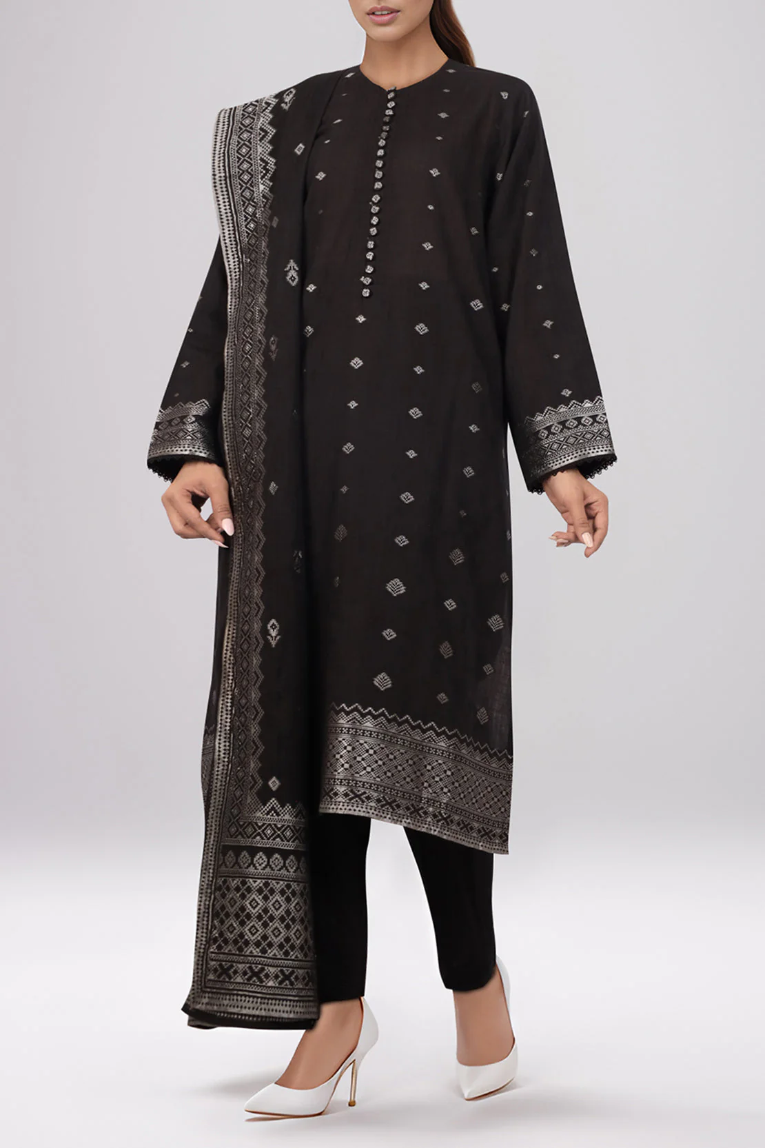 Unstitched Jacquard Cotton 3 Piece - Image 2