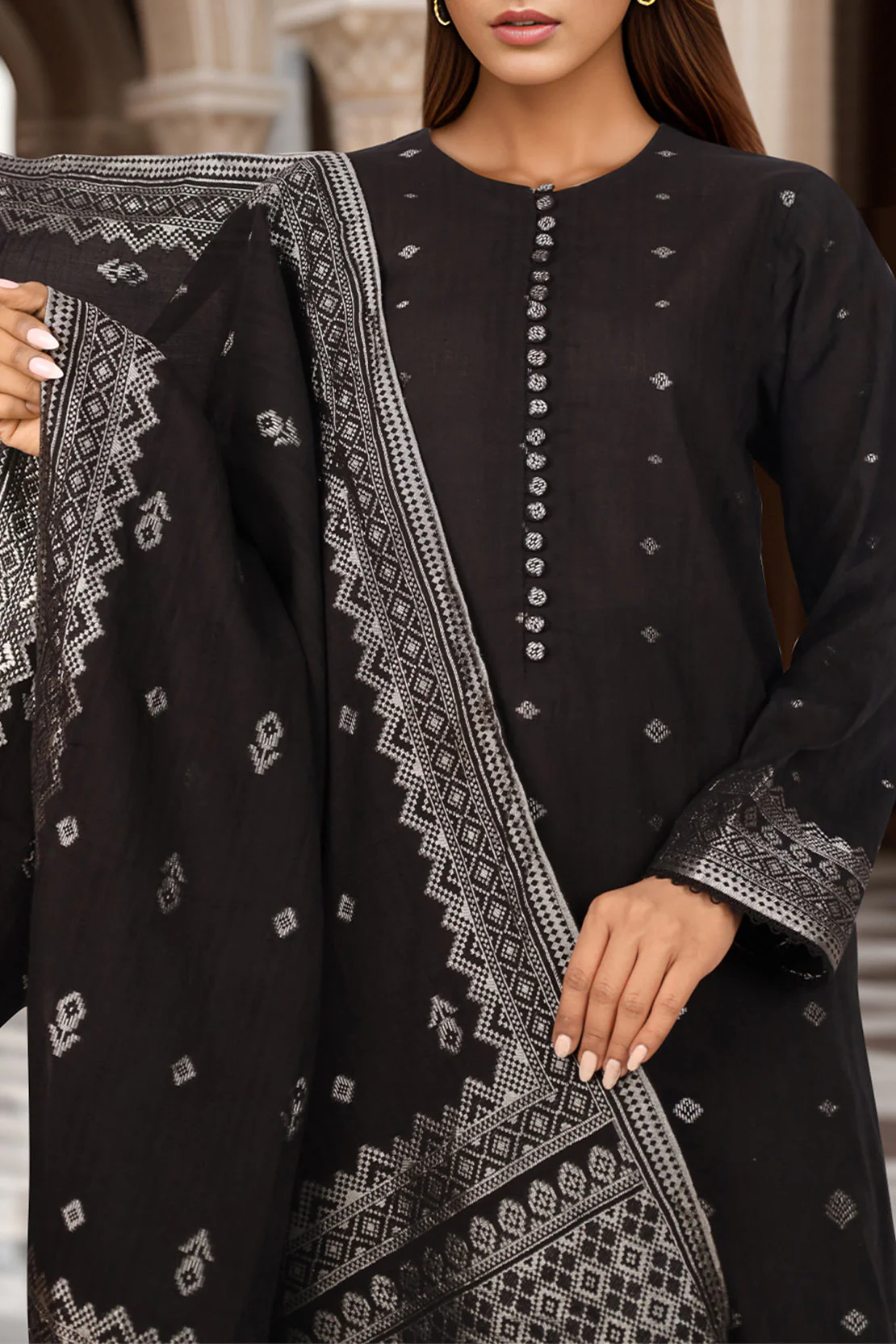 Unstitched Jacquard Cotton 3 Piece - Image 3