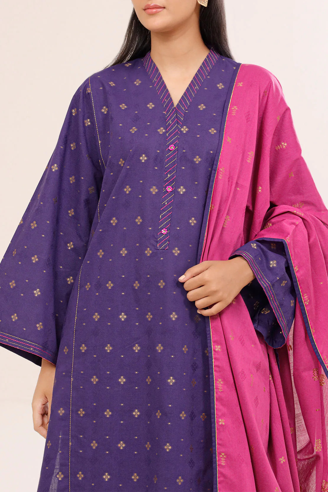 Unstitched Jacquard Cotton 3 Piece - Image 2