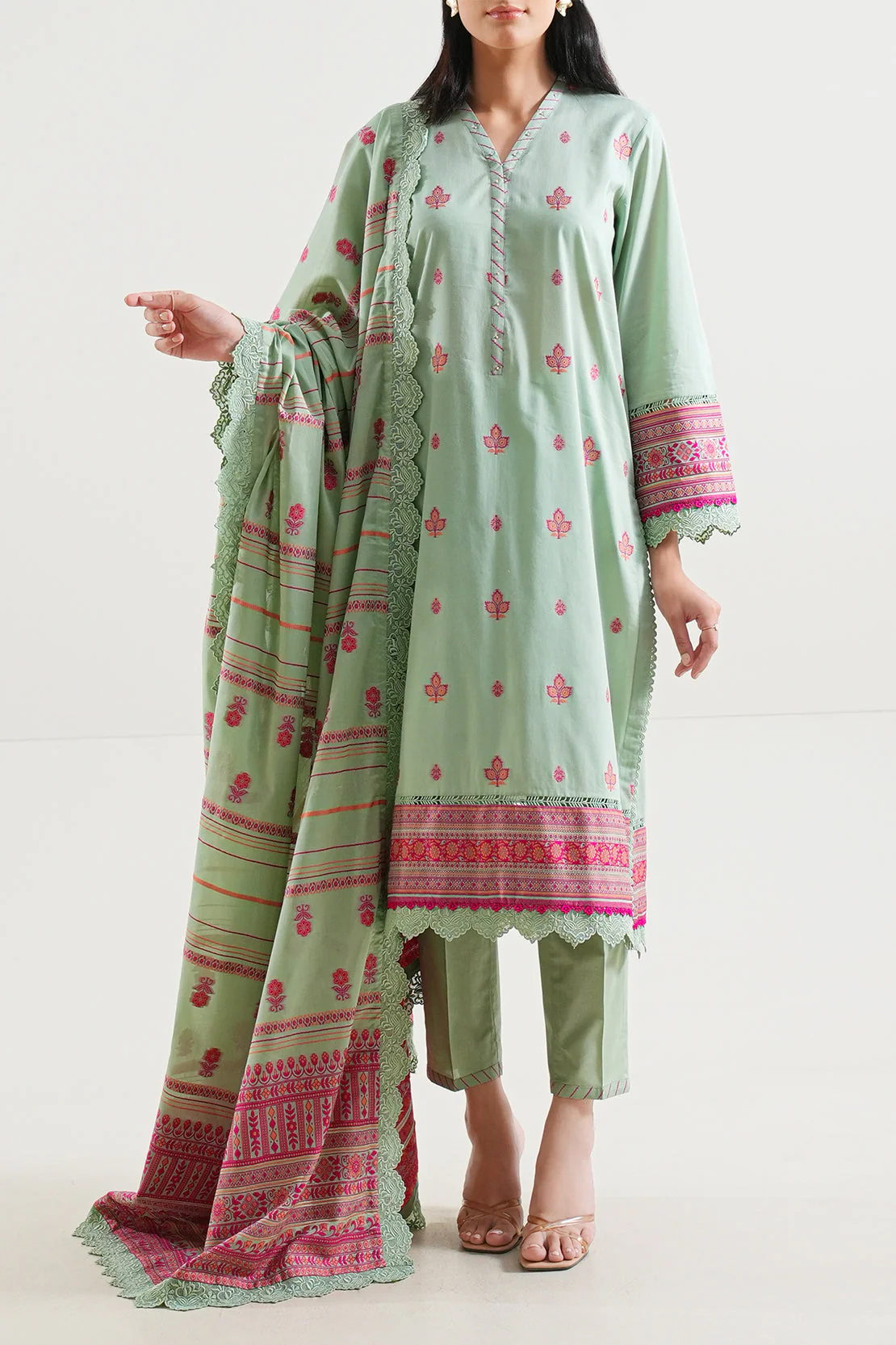 Unstitched Jacquard Cotton 3 Piece