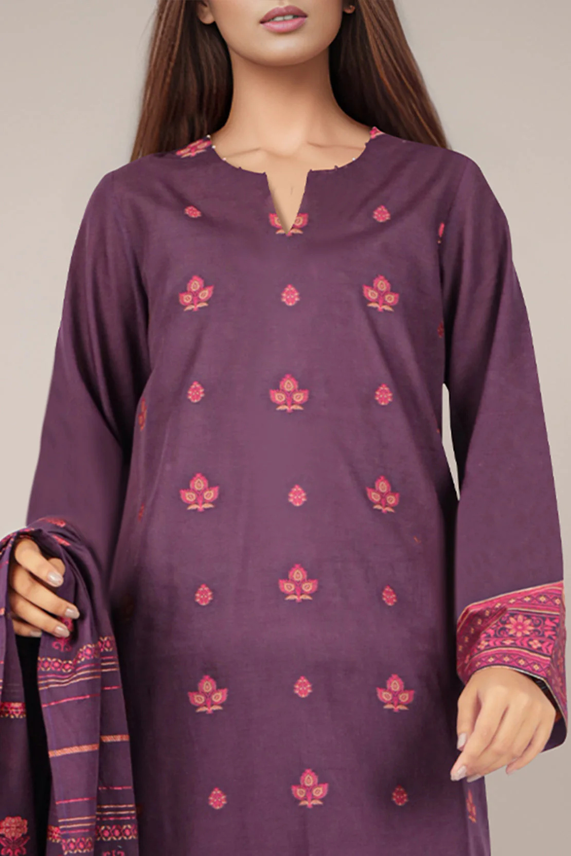 Unstitched Jacquard Cotton 3 Piece - Image 2