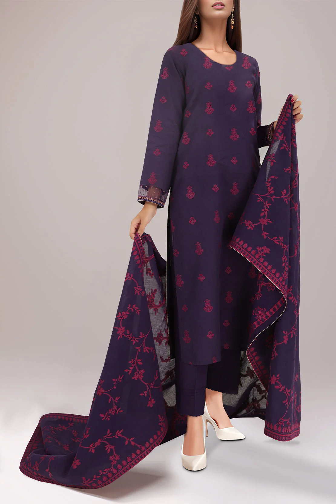 Unstitched Jacquard Cotton 3 Piece - Image 2