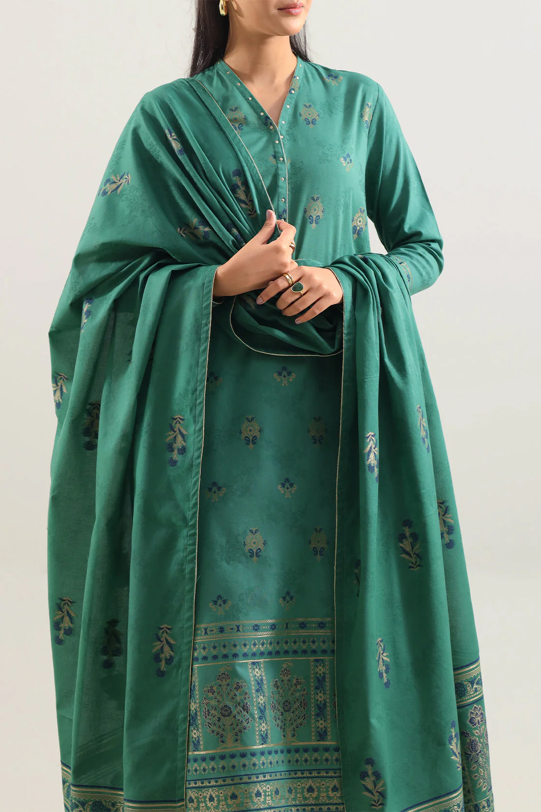 Unstitched Jacquard Cotton 3 Piece - Image 2