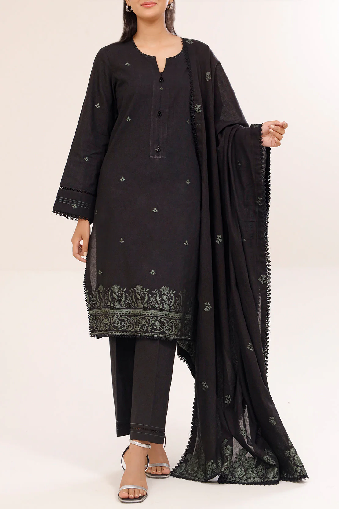 Unstitched Jacquard Cotton 3 Piece