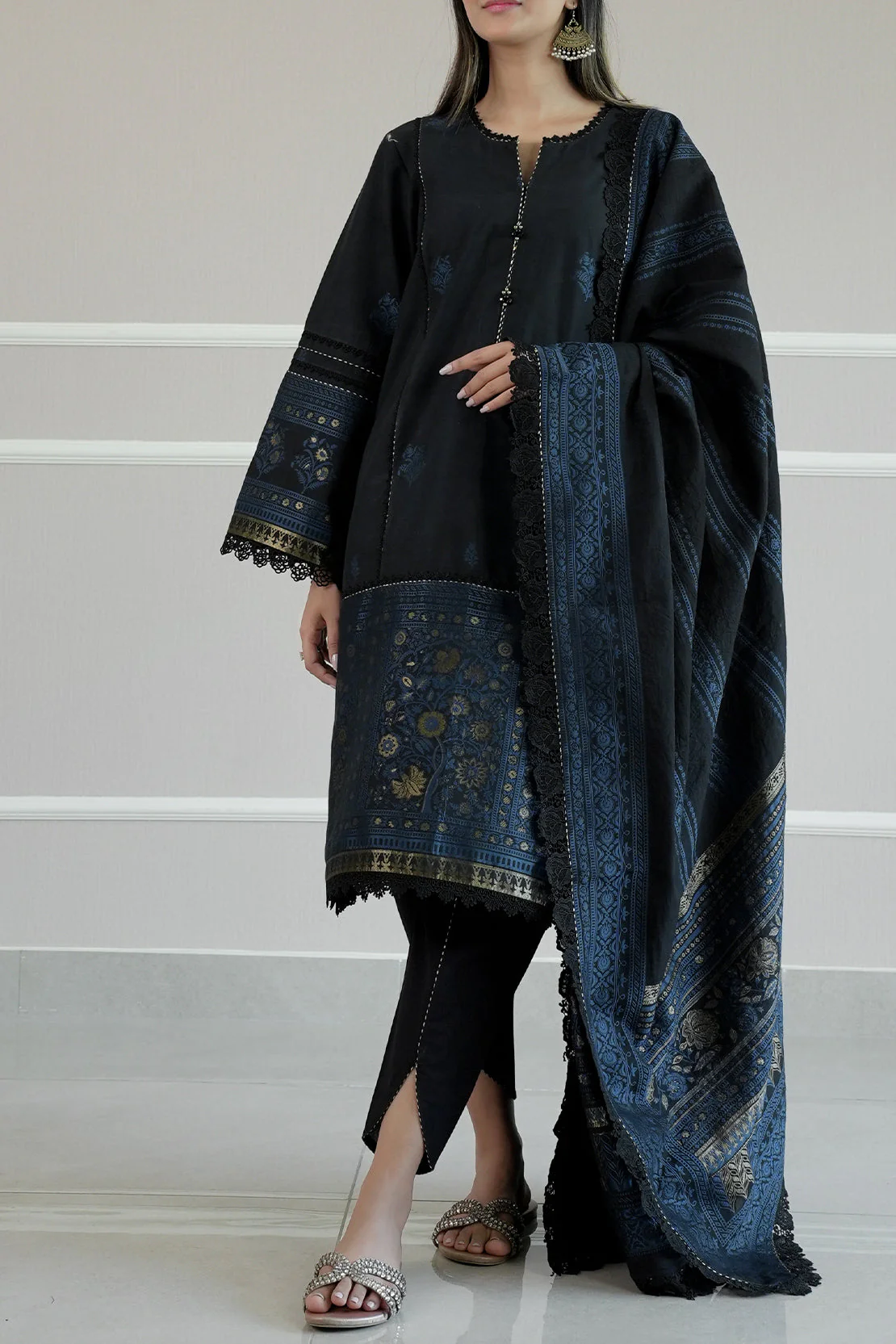 Unstitched Jacquard Cotton 3 Piece