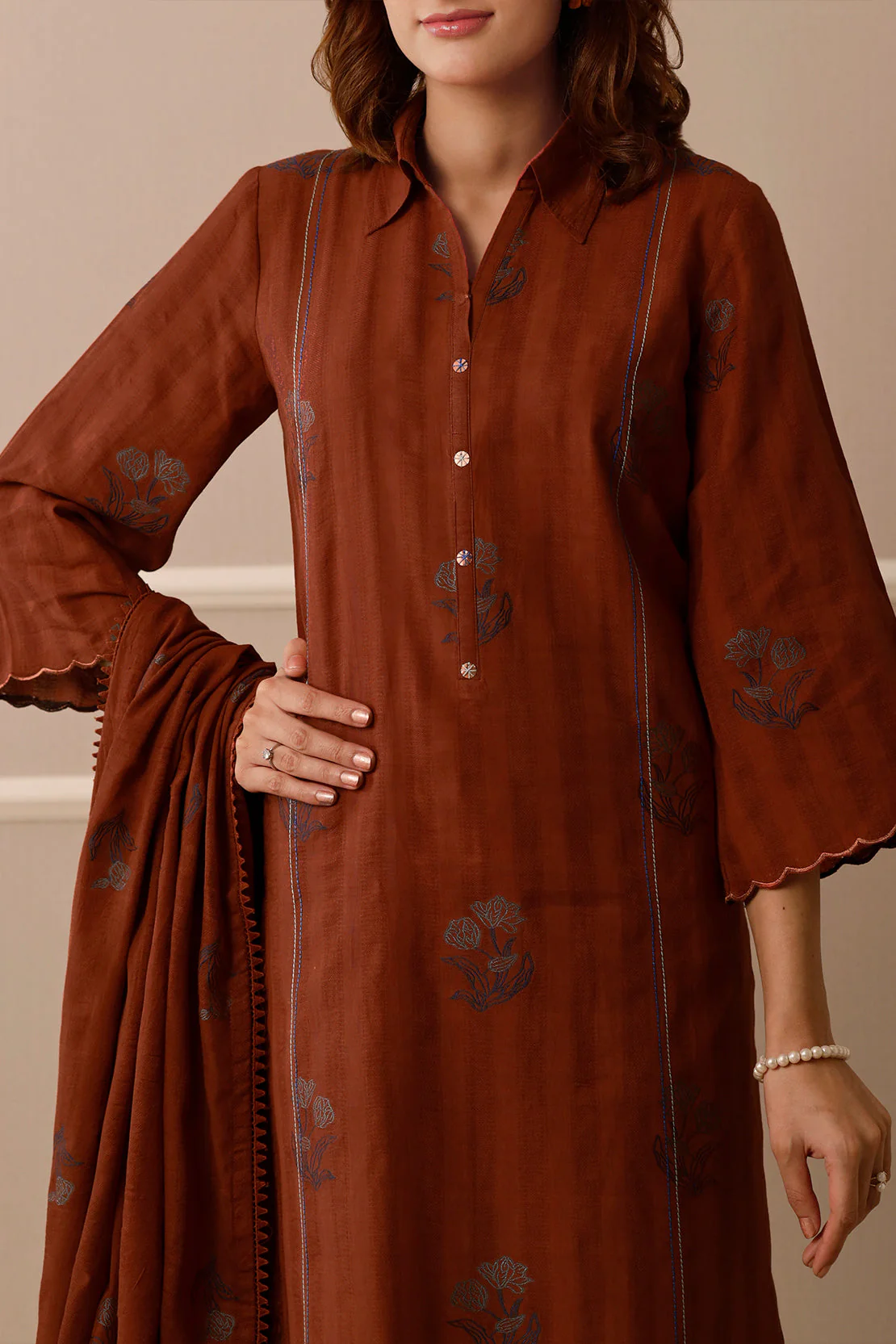 Unstitched Jacquard Cotton 3 Piece - Image 5