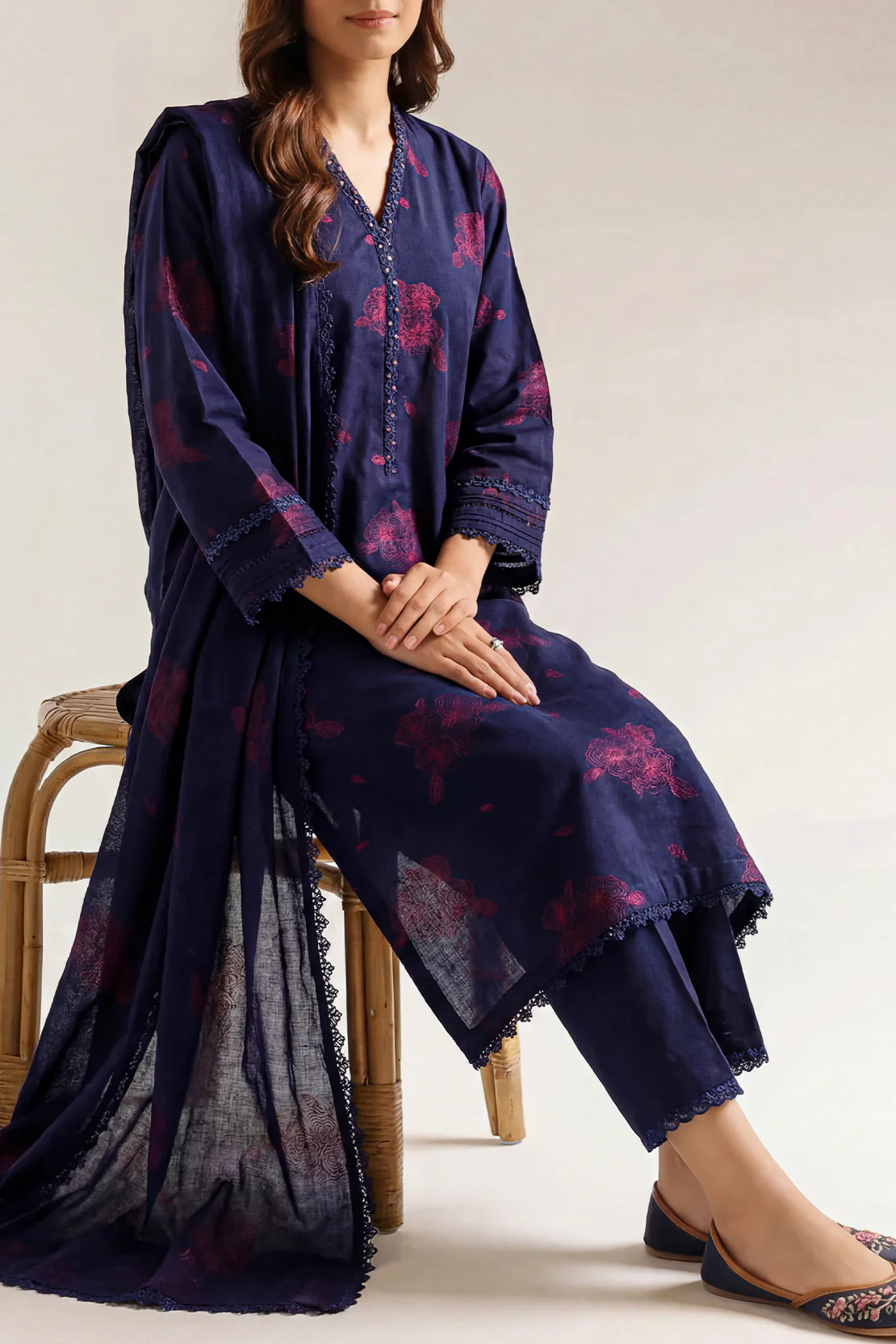 Unstitched Jacquard Cotton 3 Piece