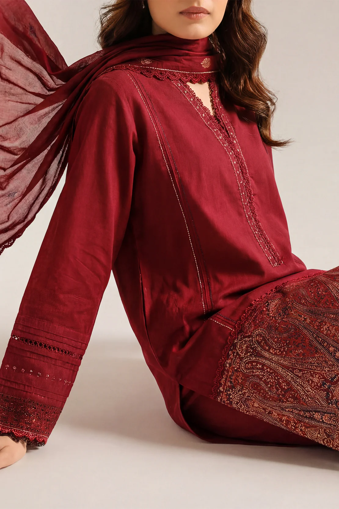 Unstitched Jacquard Cotton 3 Piece