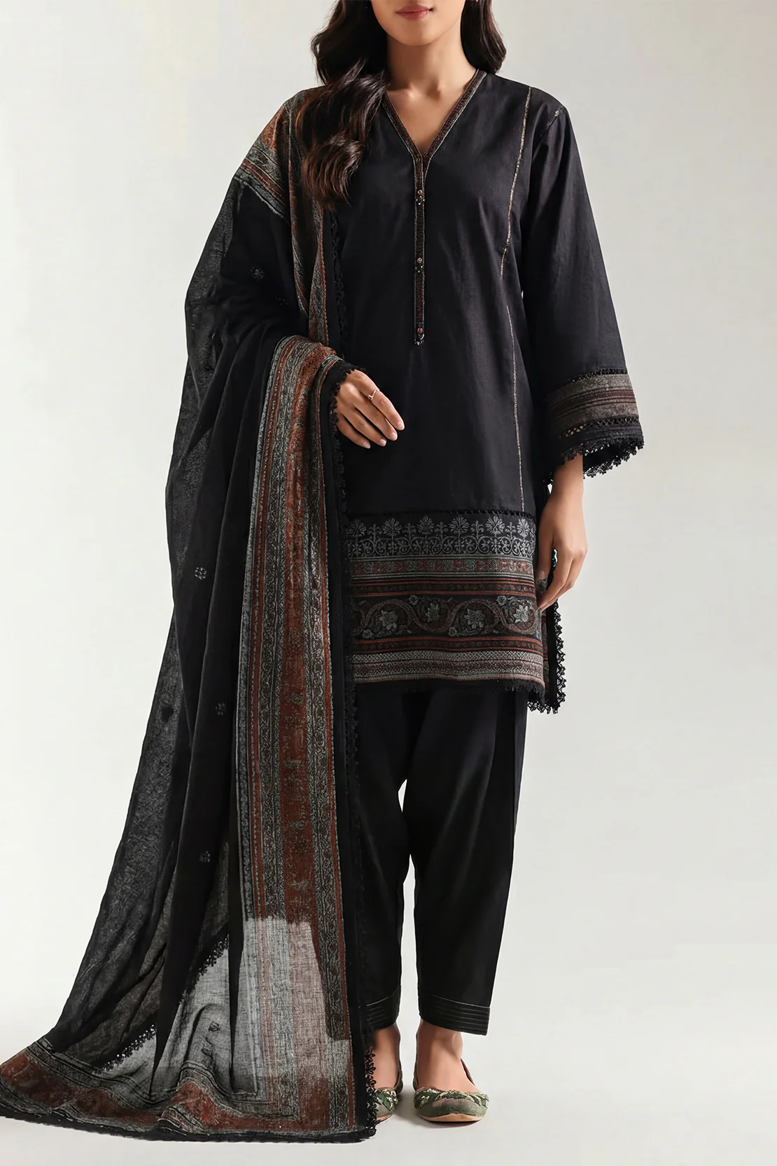 Unstitched Jacquard Cotton 3 Piece