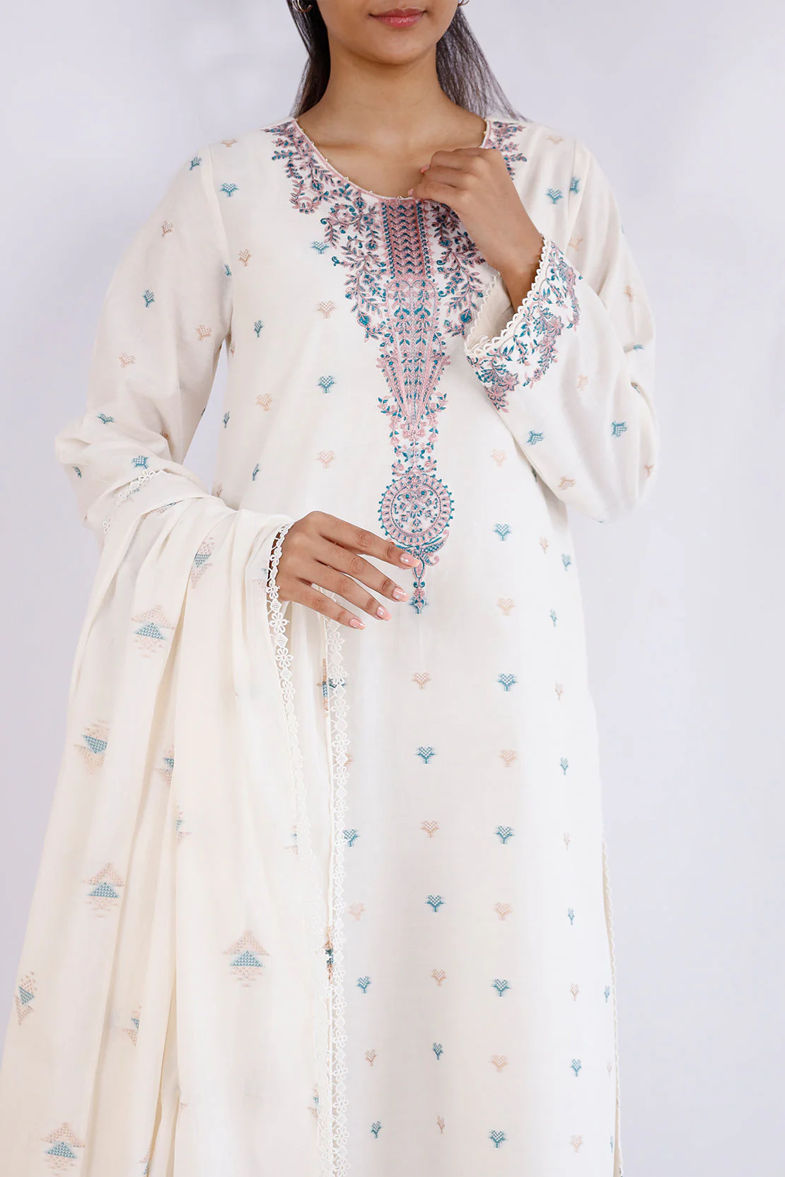 Unstitched Jacquard Cotton 3 Piece - Image 2