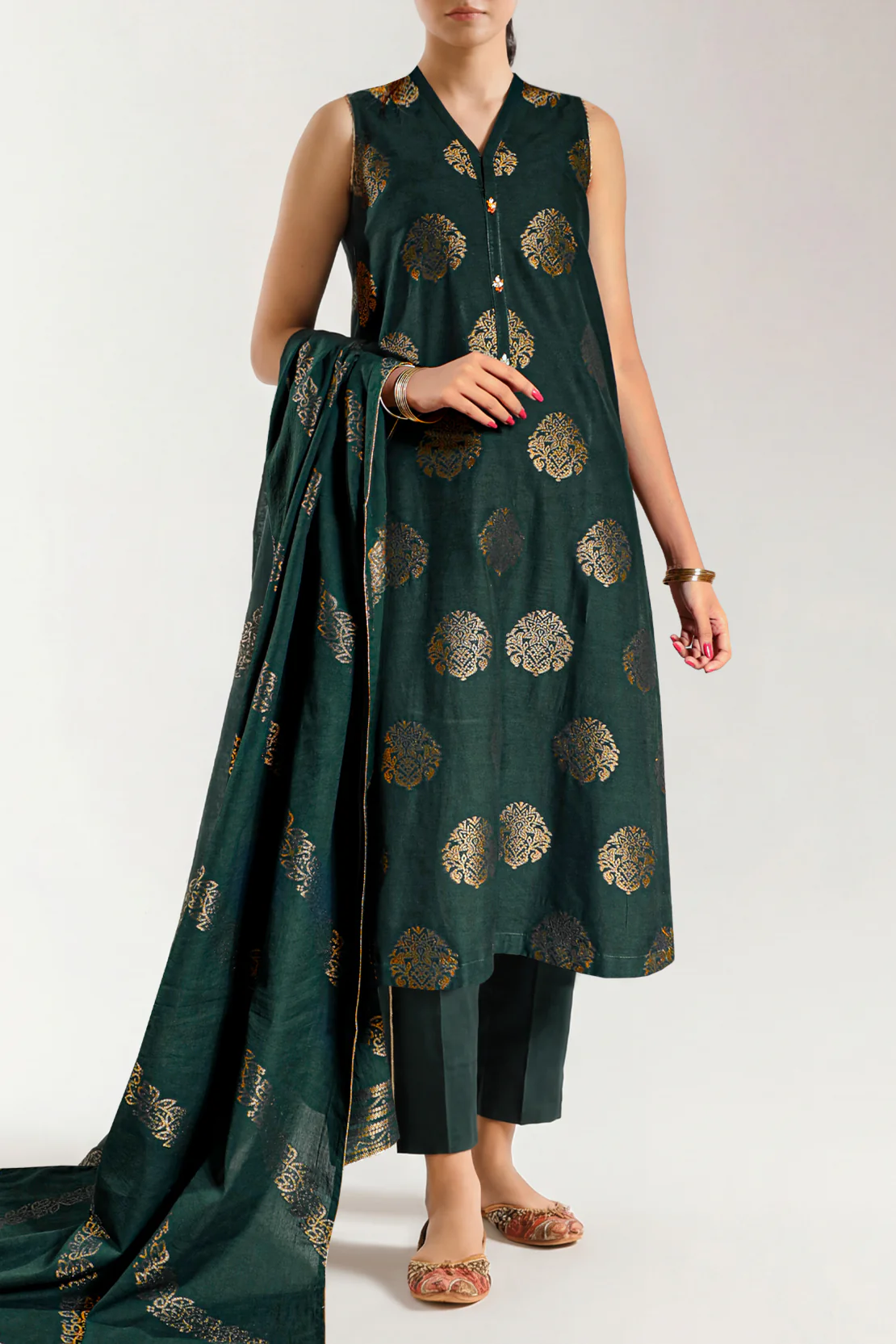 Unstitched Jacquard Cotton 3 Piece