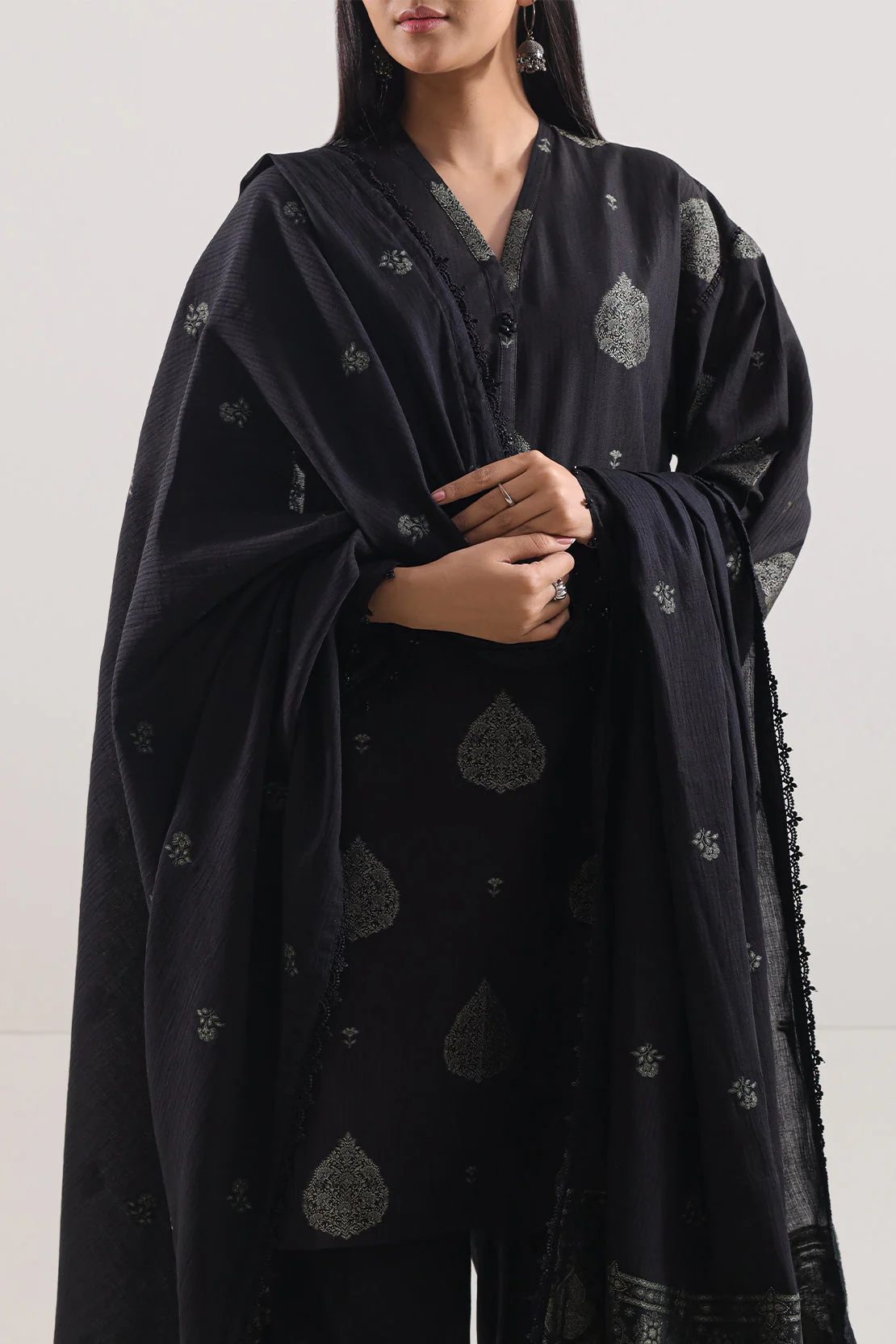 Unstitched Jacquard Cotton 3 Piece - Image 2