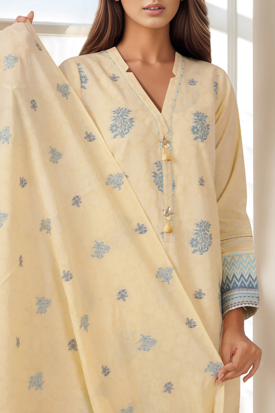 Unstitched Jacquard Cotton 3 Piece - Image 3