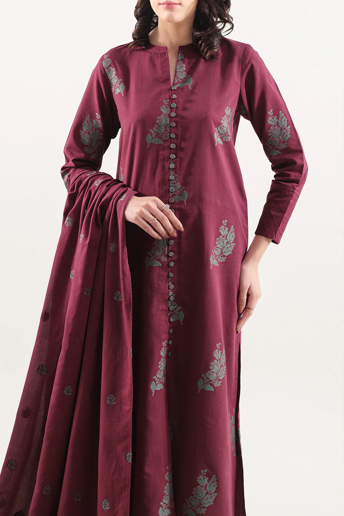 Unstitched Jacquard Cotton 3 Piece - Image 2