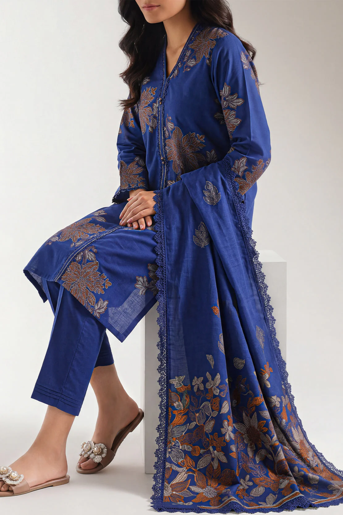 Unstitched Jacquard Cotton 3 Piece