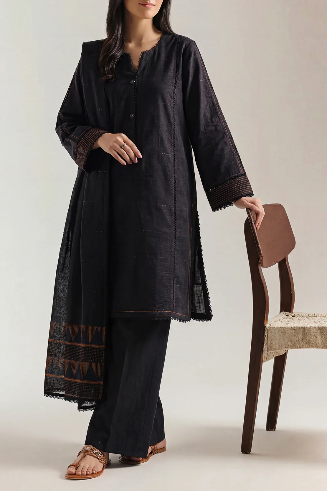 Unstitched Jacquard Cotton 3 Piece
