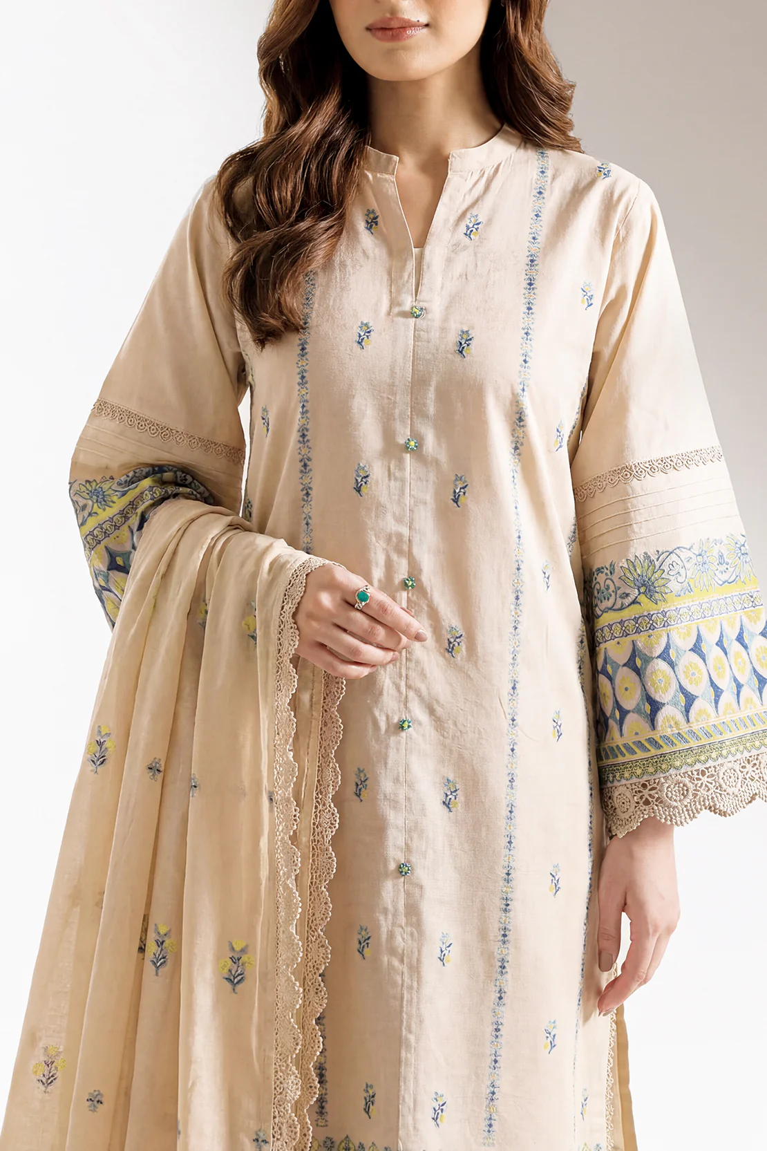 Unstitched Jacquard Cotton 3 Piece - Image 2