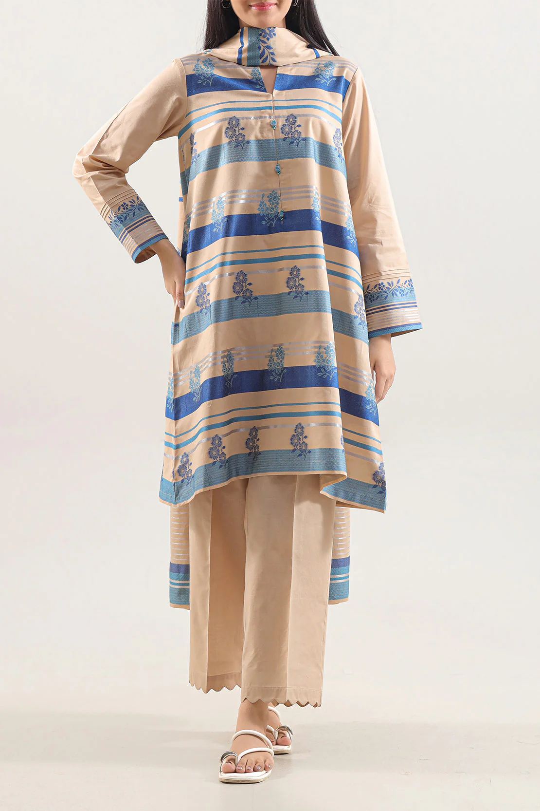 Unstitched Jacquard Cotton 3 Piece - Image 2