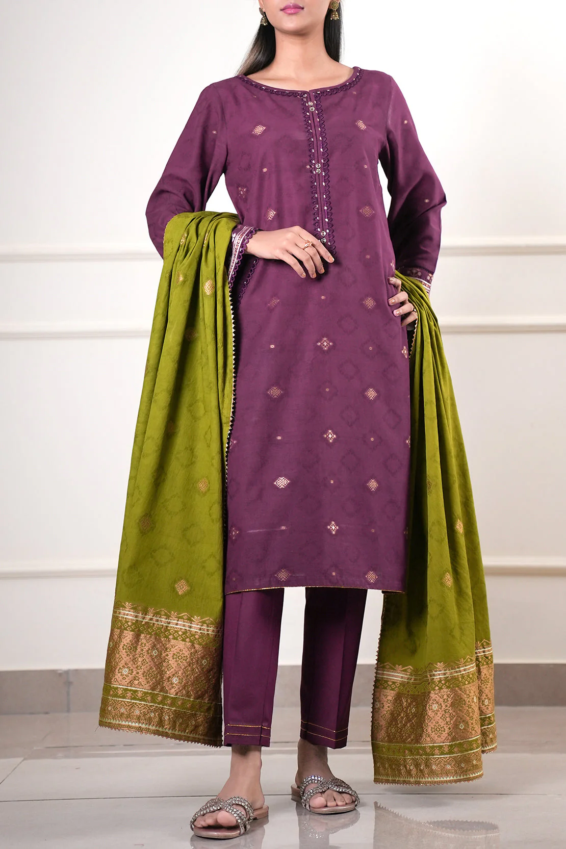 Unstitched Jacquard Cotton 3 Piece - Image 3