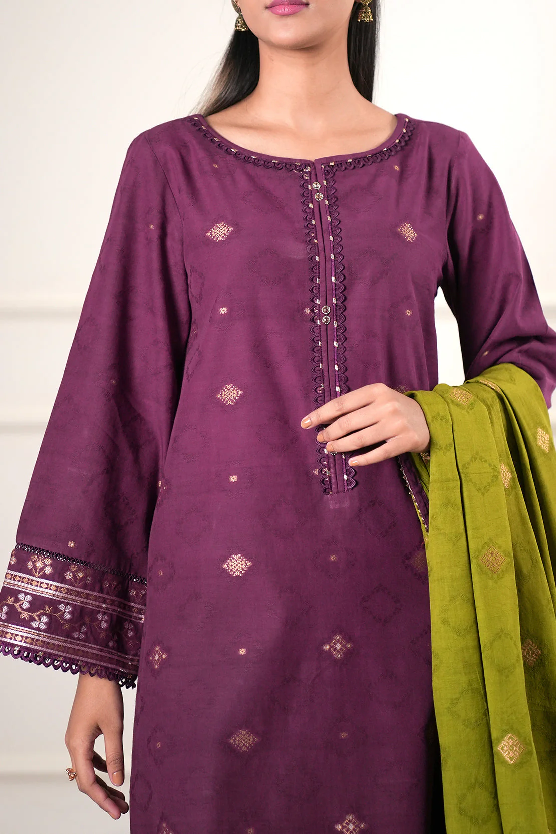 Unstitched Jacquard Cotton 3 Piece - Image 5