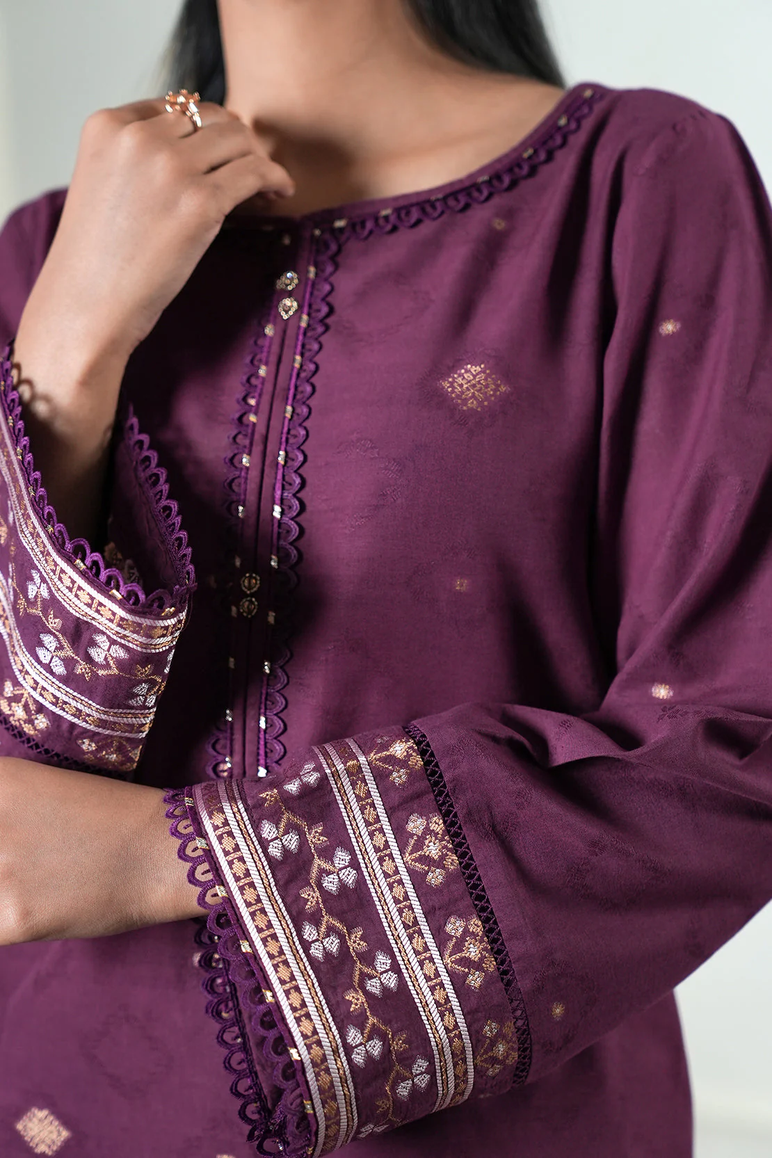 Unstitched Jacquard Cotton 3 Piece - Image 6