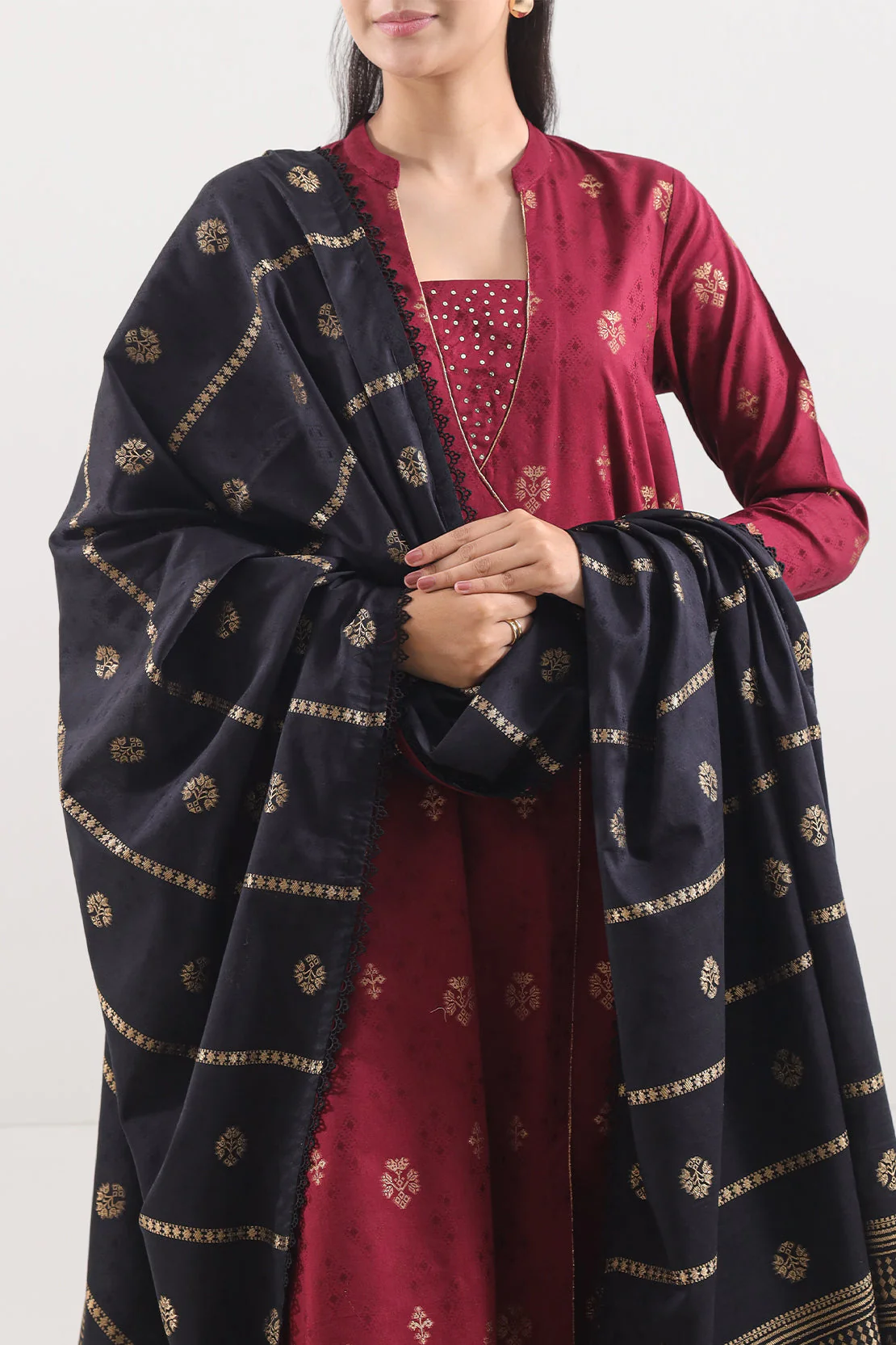 Unstitched Jacquard Cotton 3 Piece - Image 2