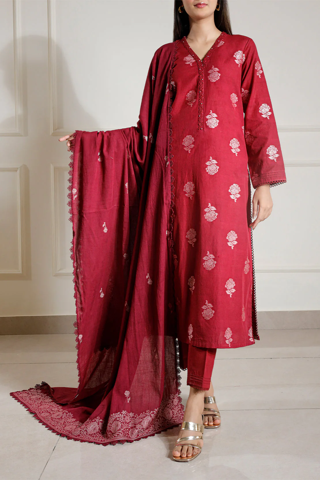 Unstitched Jacquard Cotton 3 Piece - Image 3