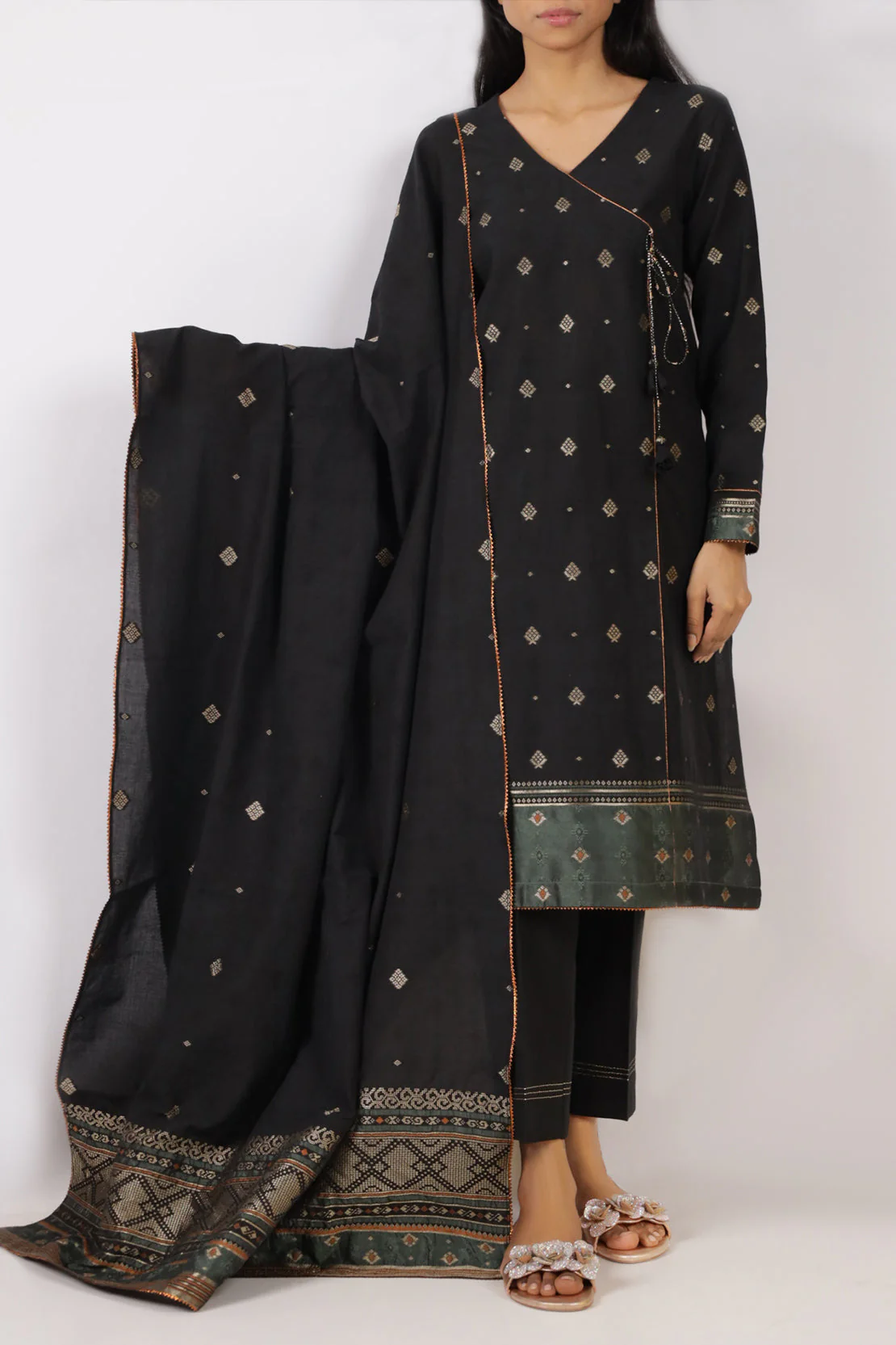 Unstitched Jacquard Cotton 3 Piece