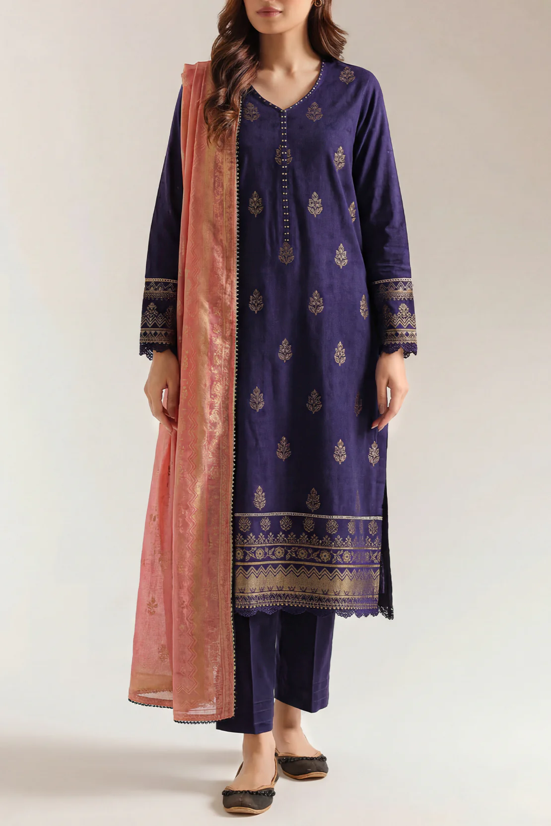 Unstitched Jacquard Cotton 3 Piece