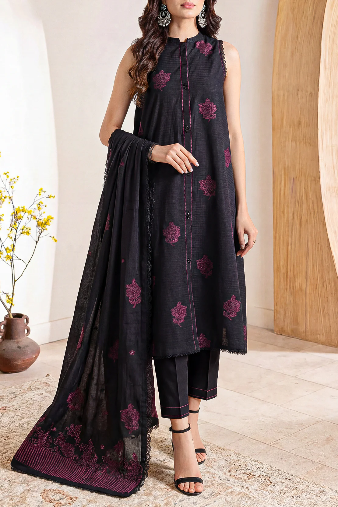 Unstitched Jacquard Cotton 3 Piece