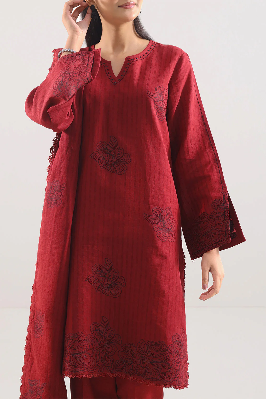 Unstitched Jacquard Cotton 3 Piece - Image 2
