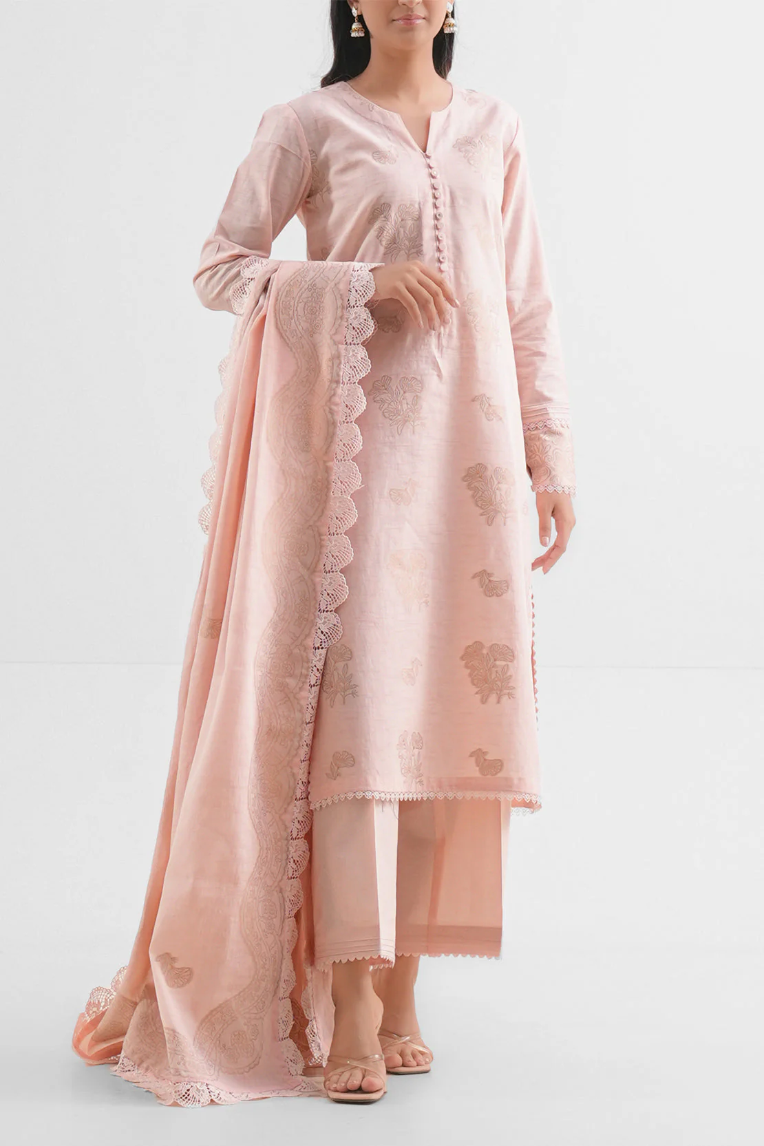 Unstitched Jacquard Cotton 3 Piece