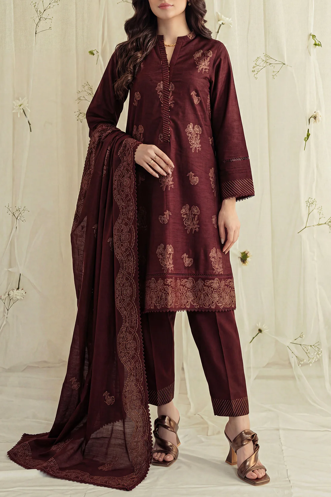 Unstitched Jacquard Cotton 3 Piece